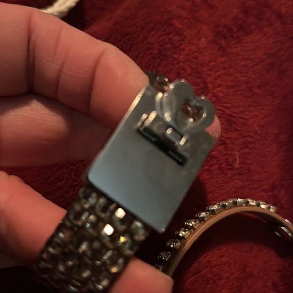 LEATHER bracelets w/ rhinestones 1 magnetic, 1 adjustable snap, I ornate… - Picture 6 of 10